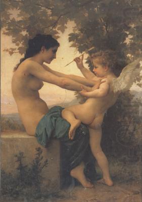Young Girl Defending Herself against Eros (mk26), Adolphe William Bouguereau